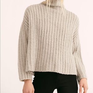 Free People Turtleneck Oversized Wool Sweater